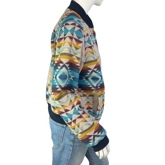 Pendleton Pilot Rock Jacquard Bomber Wool Zip Jacket $377 Size Large - Picture 7 of 16